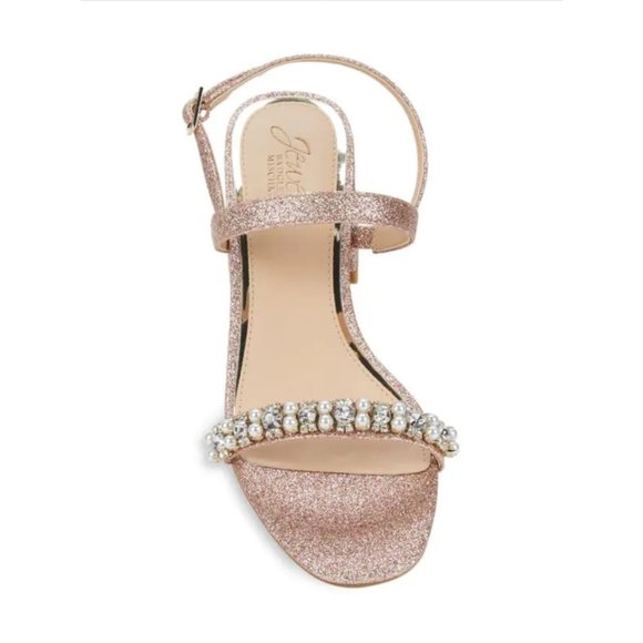 NEW Sizes 8.5, 10 Jewel Badgley Mischka Autumn Block Heel Sandal - Rose Gold - Picture 4 of 6